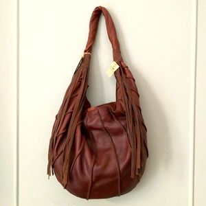 Brand New Lucky Brand Leather Boho Tote Bag Purse